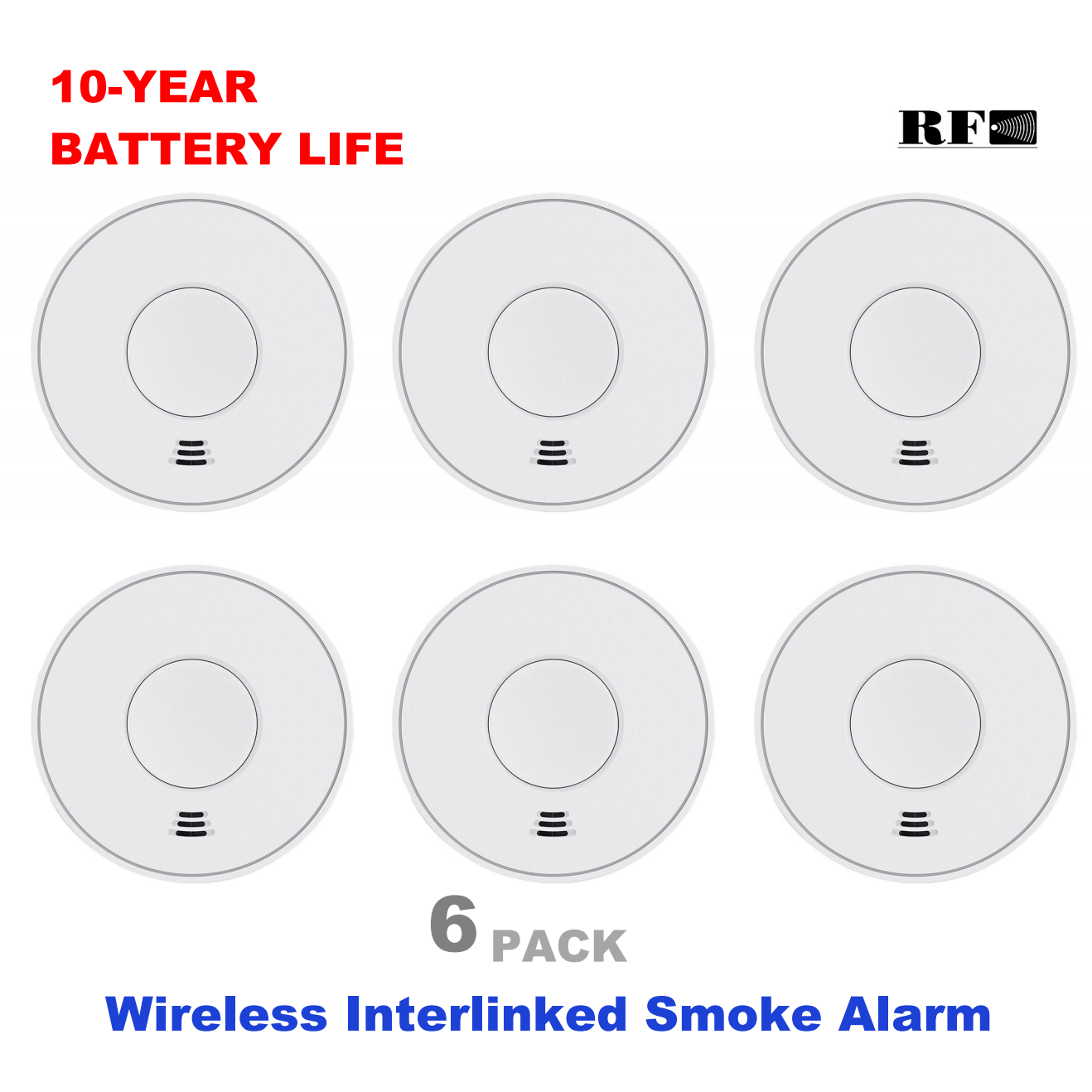 Smoke Detector Interconnected - 密閉型 10 年間バッテリー付きワイヤレス相互接続煙警報器、ワイヤレス相互接続煙探知器、CE、VS01F
