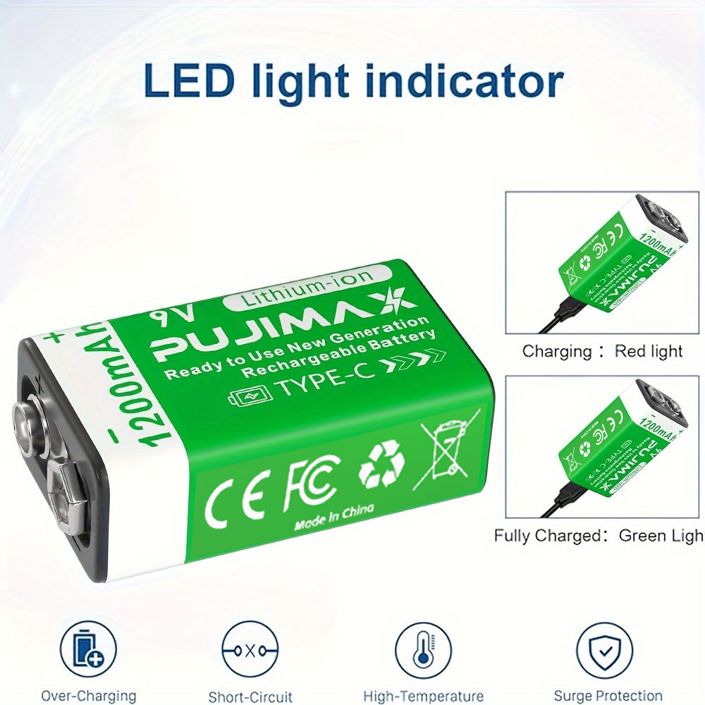 PUJIMAX 8/4個入り 9V 1200mAh 充電式リ - Co Detector Plug のレビューと価格