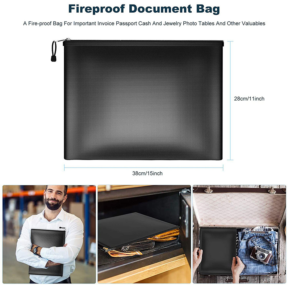 耐火防水ドキュメントバッグ 大容量 耐火ポーチ パスポート、 - Fire Safe Document のレビューと価格