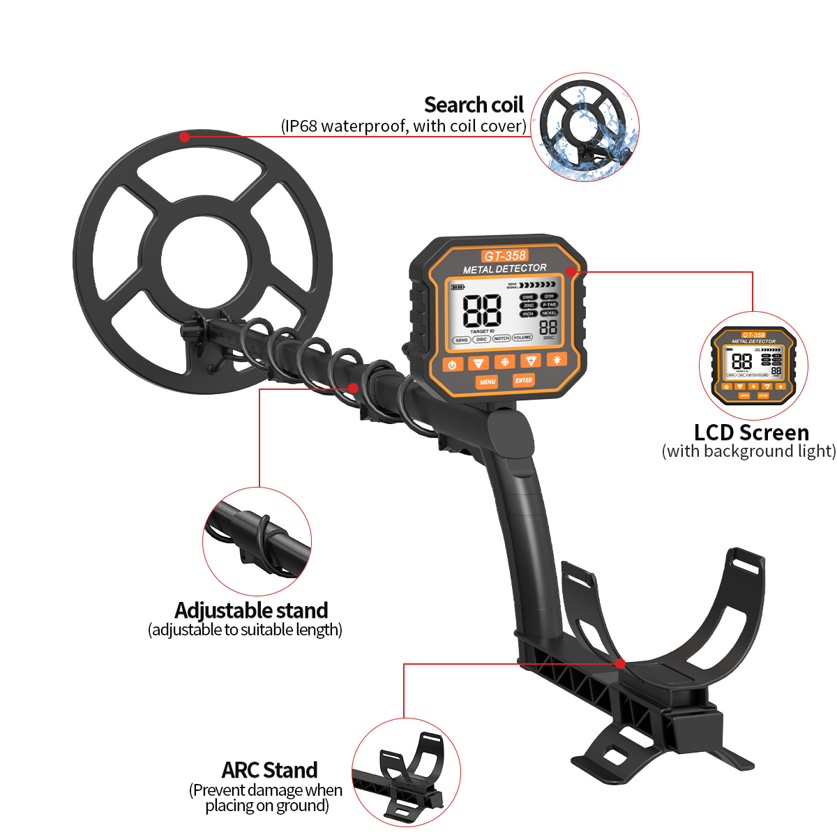 トレジャーハンター金属探知機 GT358 地下スキャナーファ - Co Detector Plug のレビューと価格