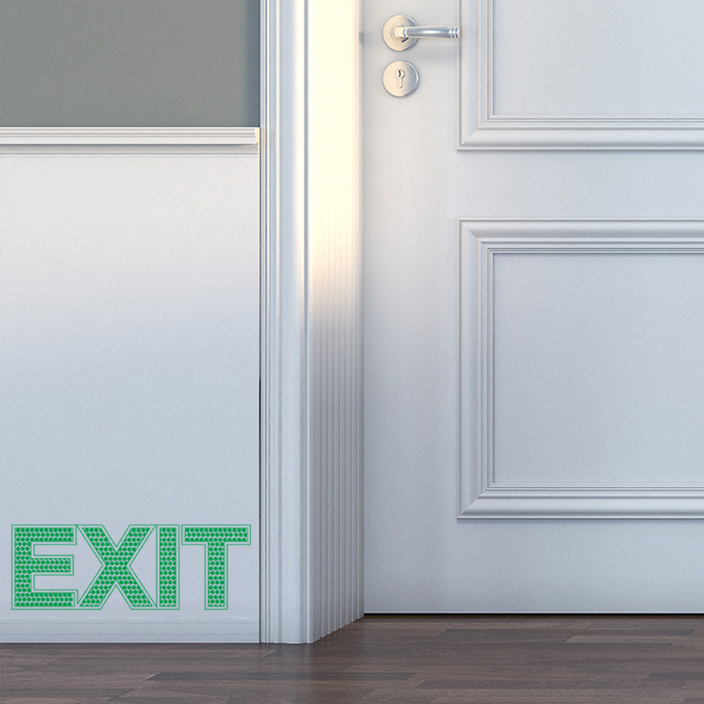 出口ウォールステッカー 発光式緊急安全標識 6.5 x 19 - Emergency Exit Sign のレビューと価格
